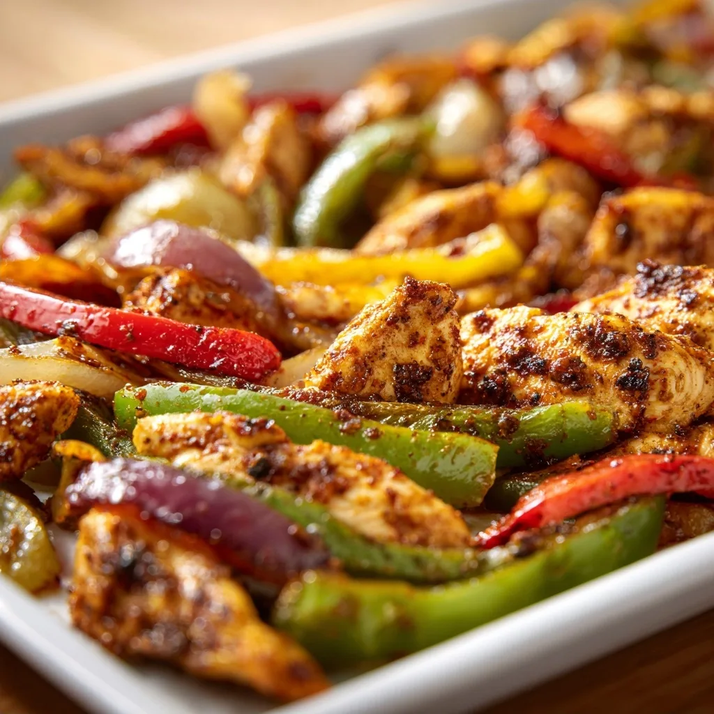 Sheet Pan Chicken Fajitas with Colorful Peppers